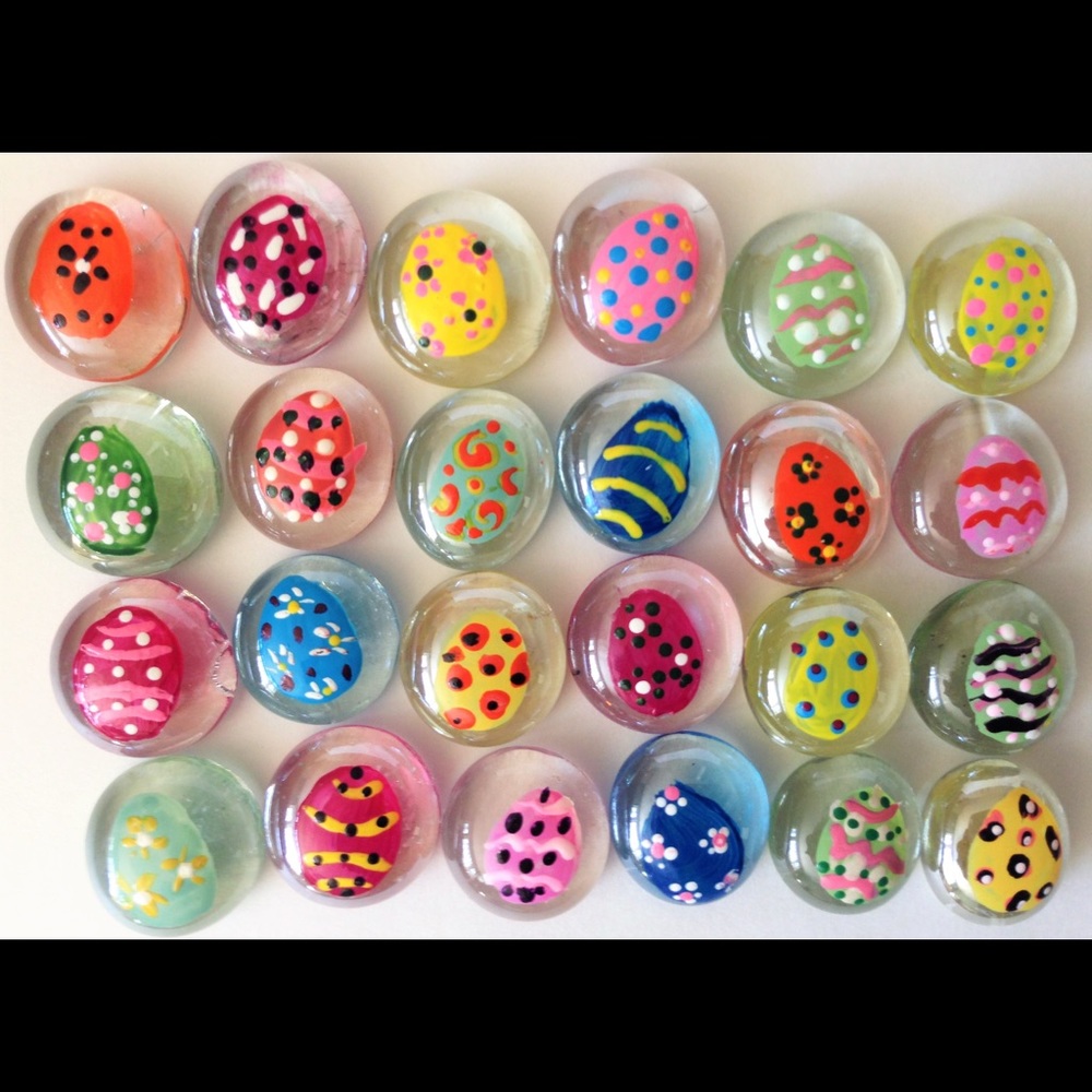 Easter Eggs Hand Painted Glass Gems Party Egg Hunt